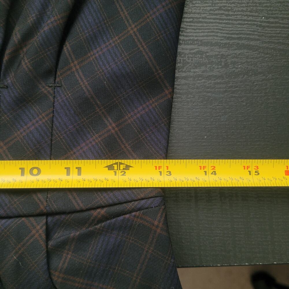 Cue Plaid Button Front Fitted Vest Size S Navy Preppy Dark Academia Old Money - Picture 7 of 8